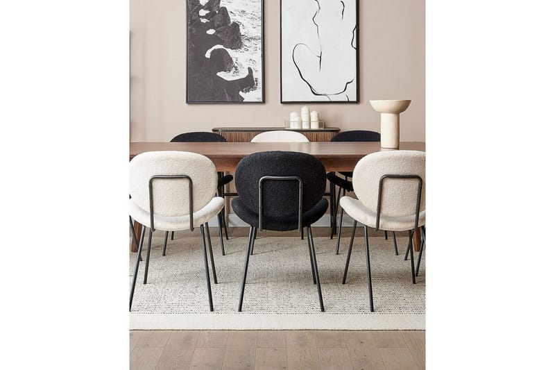 Set med 2 matstolar Luana - Svart/Bouclé - Möbler - Matplats - Matstol & köksstol