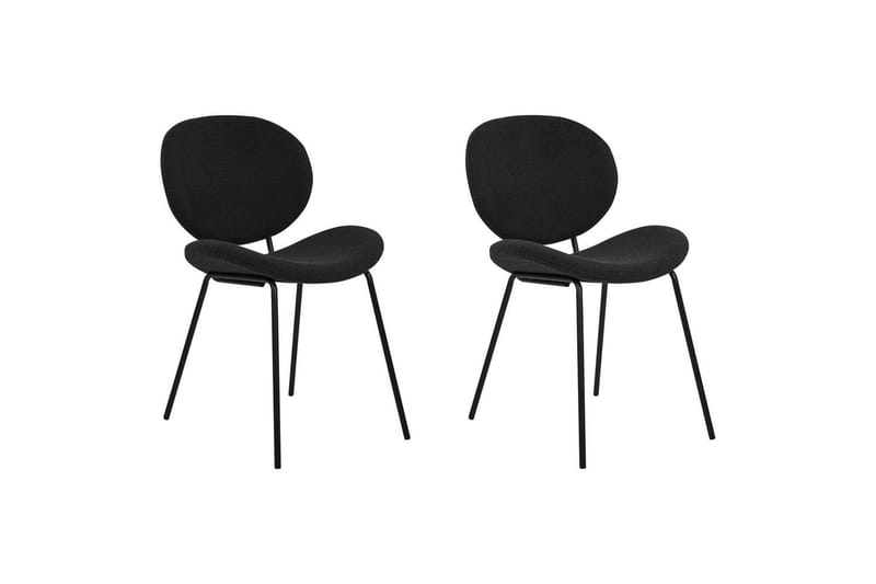 Set med 2 matstolar Luana - Svart/Bouclé - Möbler - Matplats - Matstol & köksstol