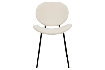 Set med 2 matstolar Luana - Vit, Svart/Bouclé - Möbler - Matplats - Matstol & köksstol