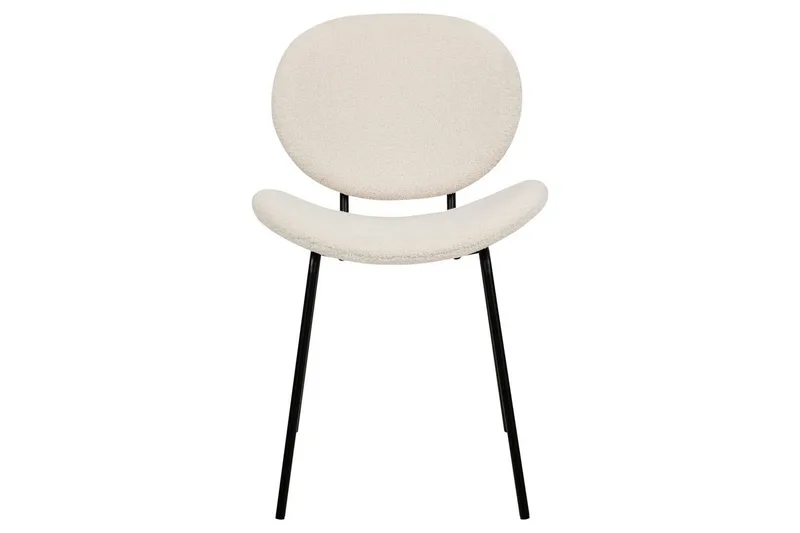 Set med 2 matstolar Luana - Vit, Svart/Bouclé - Möbler - Matplats - Matstol & köksstol