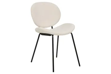 Set med 2 matstolar Luana - Vit, Svart/Bouclé - Möbler - Matplats - Matstol & köksstol