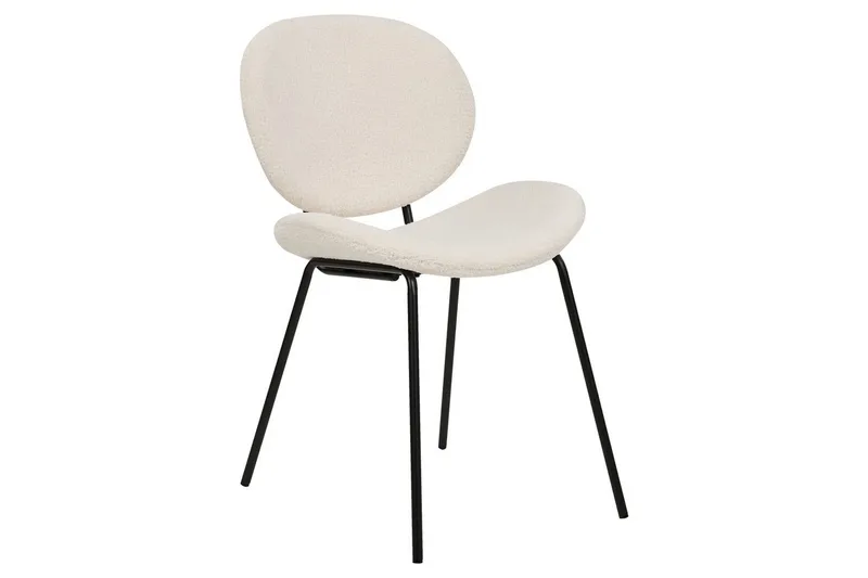 Set med 2 matstolar Luana - Vit, Svart/Bouclé - Möbler - Matplats - Matstol & köksstol