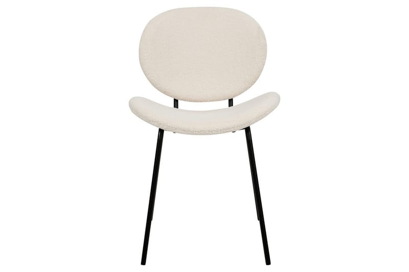 Set med 2 matstolar Luana - Vit, Svart/Bouclé - Möbler - Matplats - Matstol & köksstol