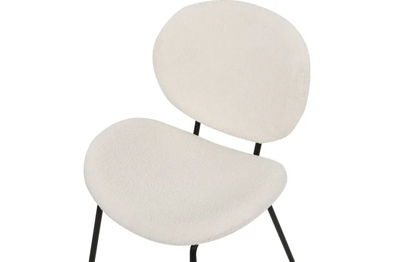 Set med 2 matstolar Luana - Vit, Svart/Bouclé - Möbler - Matplats - Matstol & köksstol