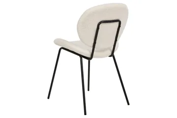 Set med 2 matstolar Luana - Vit, Svart/Bouclé - Möbler - Matplats - Matstol & köksstol
