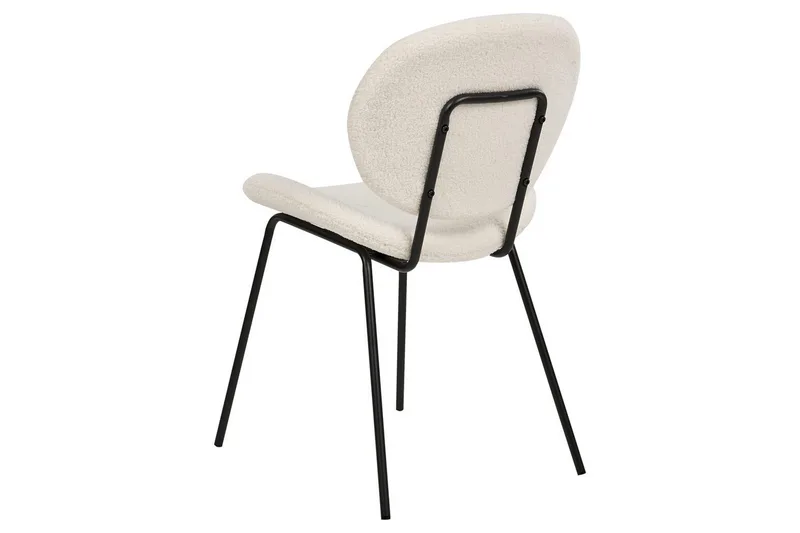 Set med 2 matstolar Luana - Vit, Svart/Bouclé - Möbler - Matplats - Matstol & köksstol