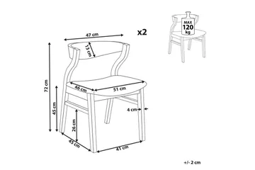 Set med 2 matstolar Maroa - Grå, mörkt trä - Möbler - Matplats - Matstol & köksstol