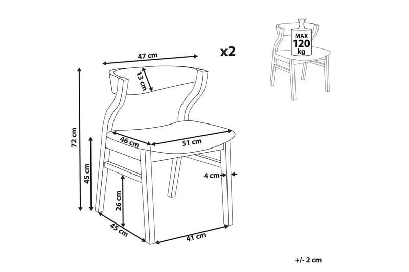 Set med 2 matstolar Maroa - Grå, mörkt trä - Möbler - Matplats - Matstol & köksstol