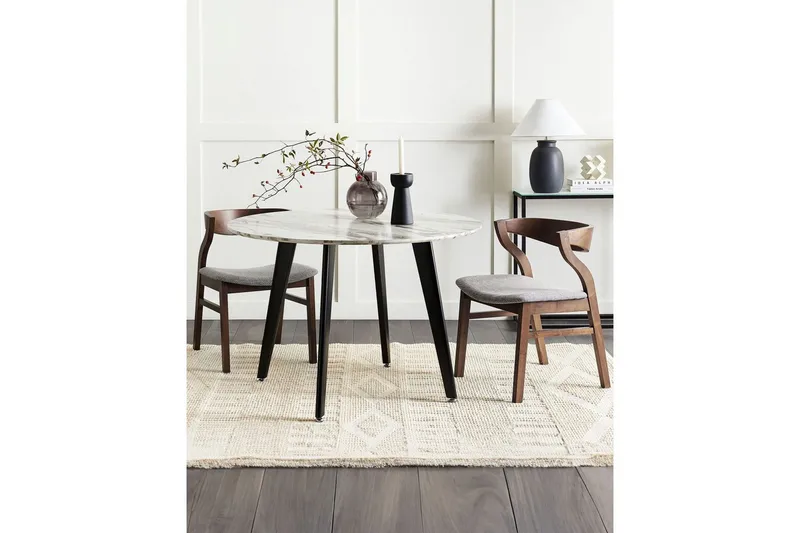 Set med 2 matstolar Maroa - Grå, mörkt trä - Möbler - Matplats - Matstol & köksstol