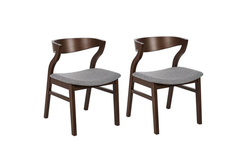 Set med 2 matstolar Maroa - Grå, mörkt trä - Möbler - Matplats - Matstol & köksstol