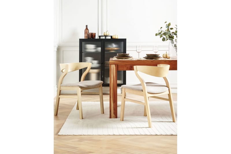 Set med 2 matstolar Maroa - Ljus trä, beige - Möbler - Matplats - Matstol & köksstol