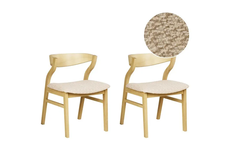 Set med 2 matstolar Maroa - Ljus trä, Ljusbeige - Möbler - Matplats - Matstol & köksstol