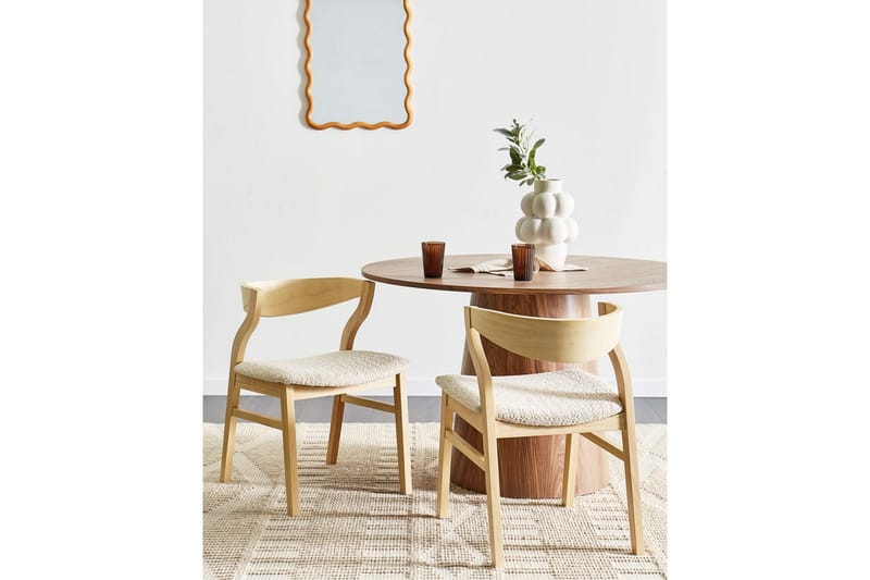 Set med 2 matstolar Maroa - Ljus trä, Ljusbeige - Möbler - Matplats - Matstol & köksstol