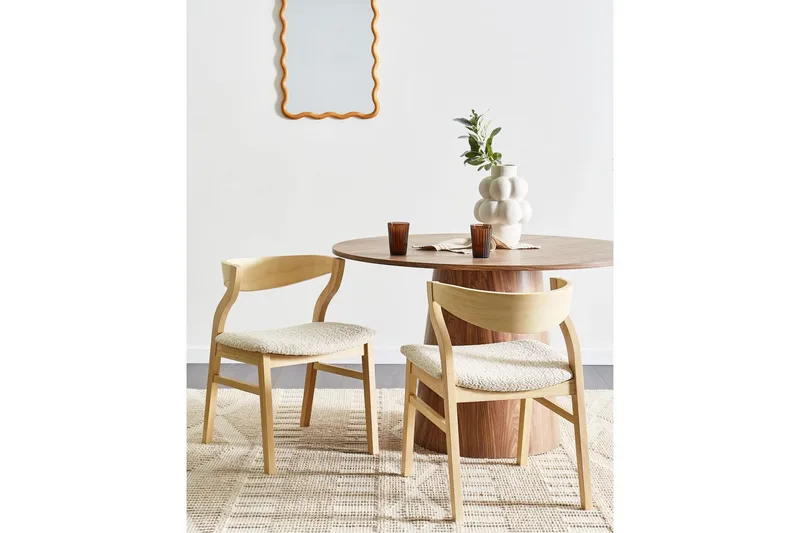 Set med 2 matstolar Maroa - Ljus trä, Ljusbeige - Möbler - Matplats - Matstol & köksstol