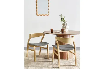 Set med 2 matstolar Maroa - Ljus trä, svart, vit - Möbler - Matplats - Matstol & köksstol