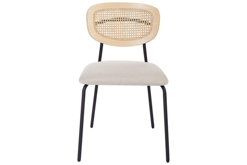 Set med 2 matstolar Mayetta - Natur, Beige, Svart - Möbler - Matplats - Matstol & köksstol