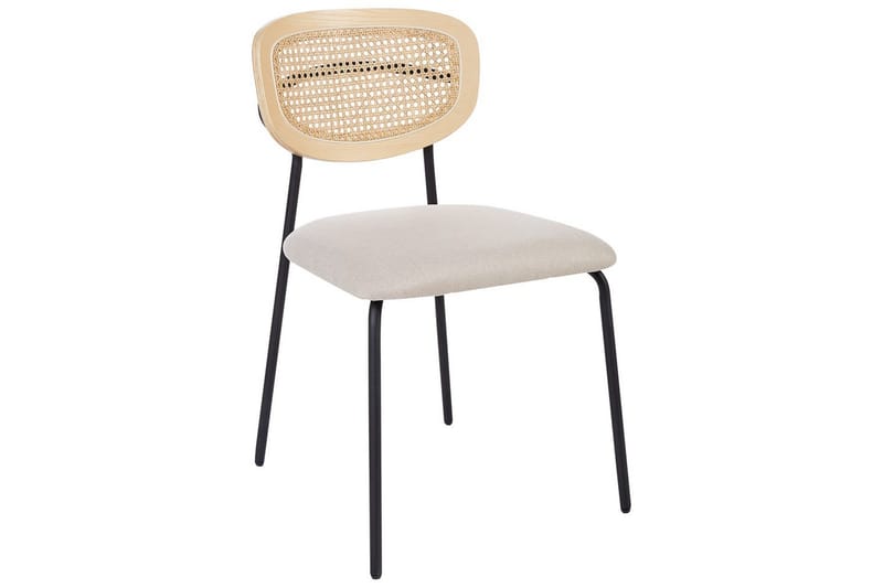Set med 2 matstolar Mayetta - Natur, Beige, Svart - Möbler - Matplats - Matstol & köksstol