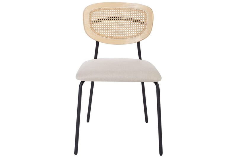 Set med 2 matstolar Mayetta - Natur, Beige, Svart - Möbler - Matplats - Matstol & köksstol