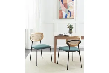 Set med 2 matstolar Mayetta - Natur, blå, svart - Möbler - Matplats - Matstol & köksstol