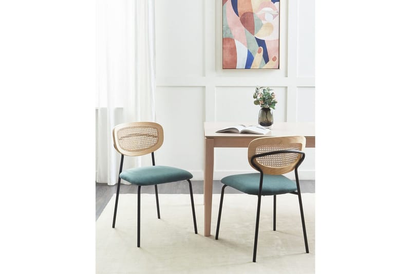 Set med 2 matstolar Mayetta - Natur, blå, svart - Möbler - Matplats - Matstol & köksstol