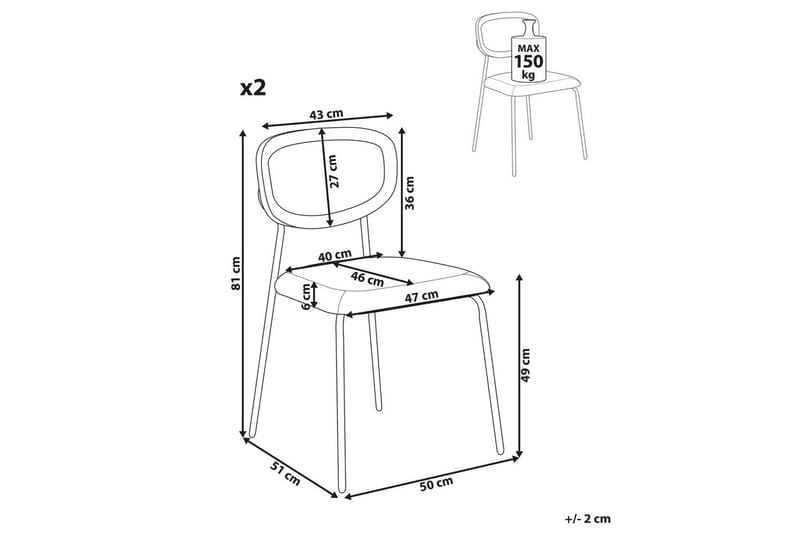 Set med 2 matstolar Mayetta - Natur, svart - Möbler - Matplats - Matstol & köksstol