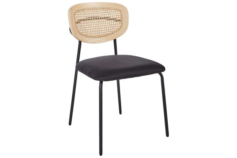 Set med 2 matstolar Mayetta - Natur, svart - Möbler - Matplats - Matstol & köksstol