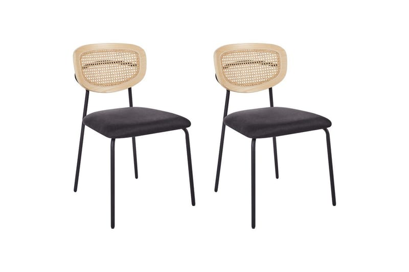 Set med 2 matstolar Mayetta - Natur, svart - Möbler - Matplats - Matstol & köksstol