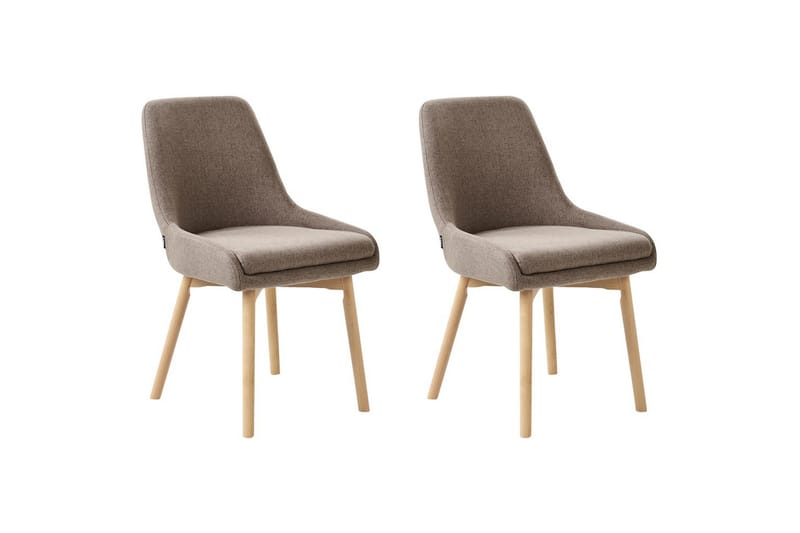 Set med 2 matstolar Melfort, Brunt, ljust trä