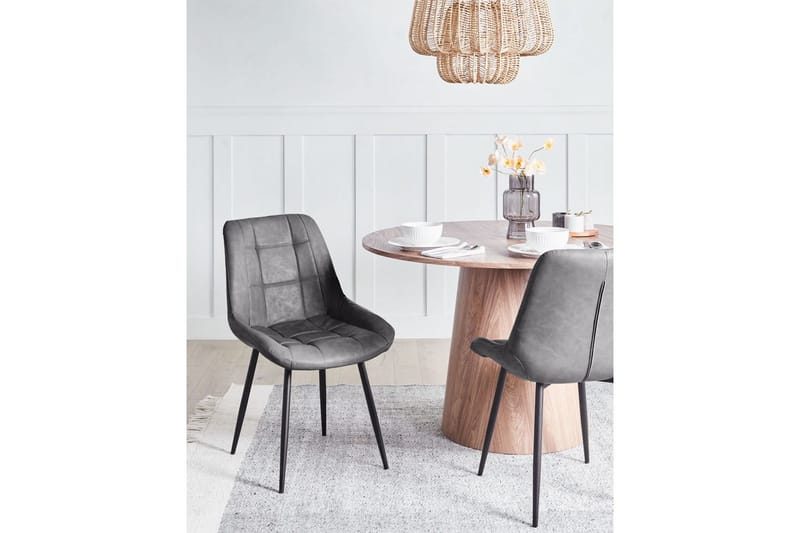 Set med 2 matstolar Melrose - Grå, svart - Möbler - Matplats - Matstol & köksstol