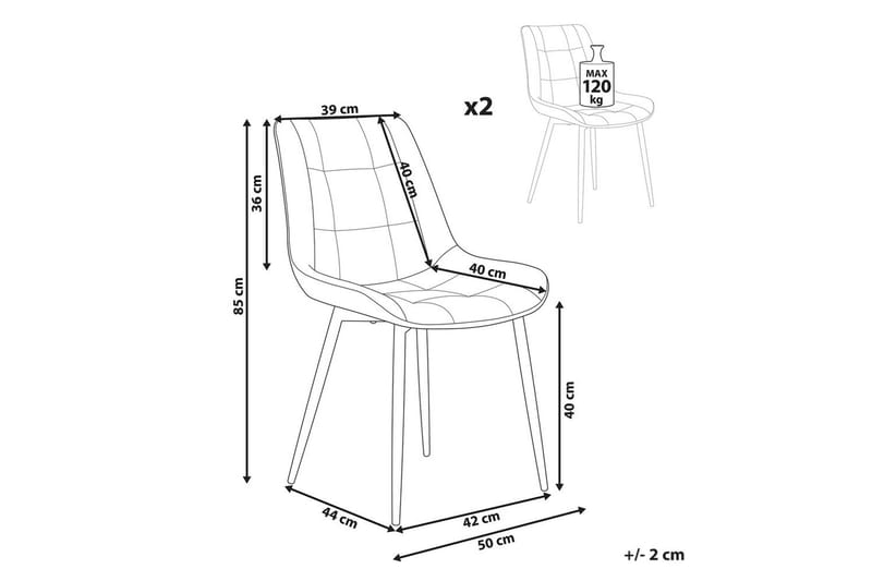 Set med 2 matstolar Melrose - Grön, Svart - Möbler - Matplats - Matstol & köksstol