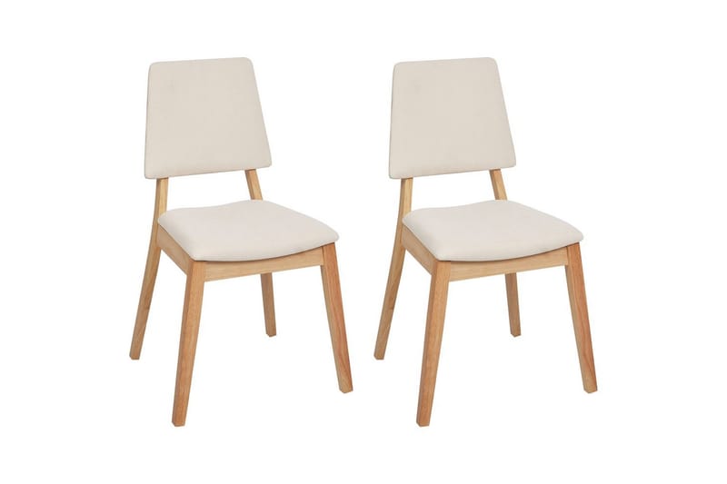 Set med 2 matstolar Merrill, Ljus trä, beige