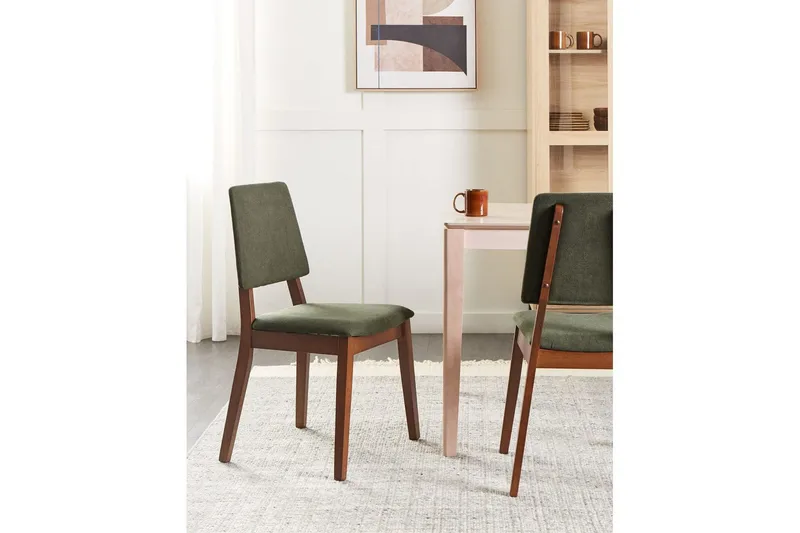 Set med 2 matstolar Merrill - Mörkt trä, grönt - Möbler - Matplats - Matstol & köksstol