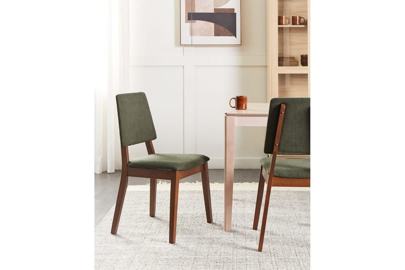 Set med 2 matstolar Merrill - Mörkt trä, grönt - Möbler - Matplats - Matstol & köksstol