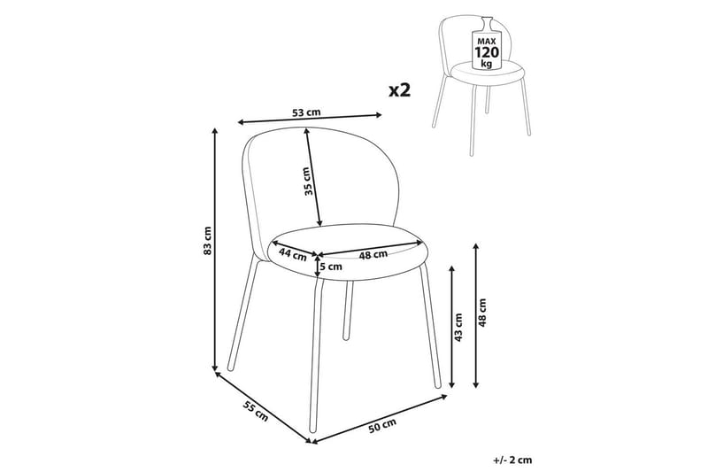 Set med 2 matstolar Miles - Blå, Svart - Möbler - Matplats - Matstol & köksstol