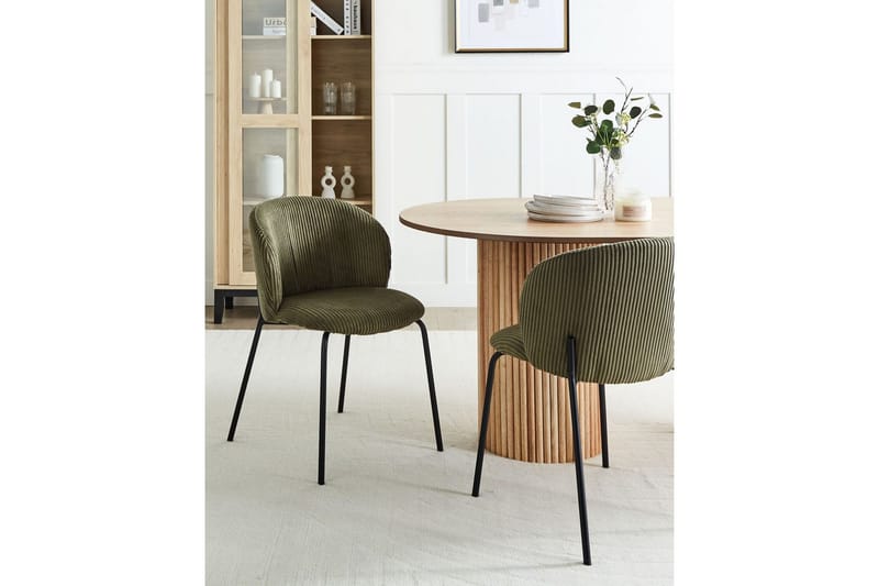 Set med 2 matstolar Miles - Grön, Svart - Möbler - Matplats - Matstol & köksstol