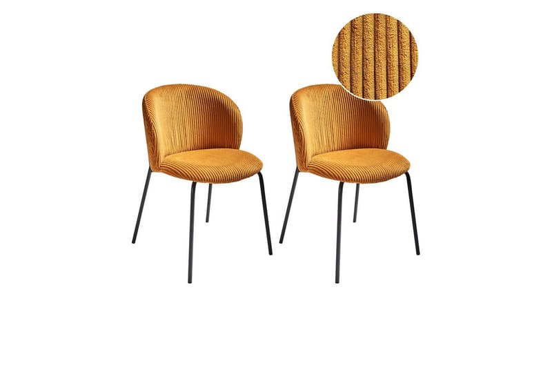 Set med 2 matstolar Miles - Orange, svart - Möbler - Matplats - Matstol & köksstol