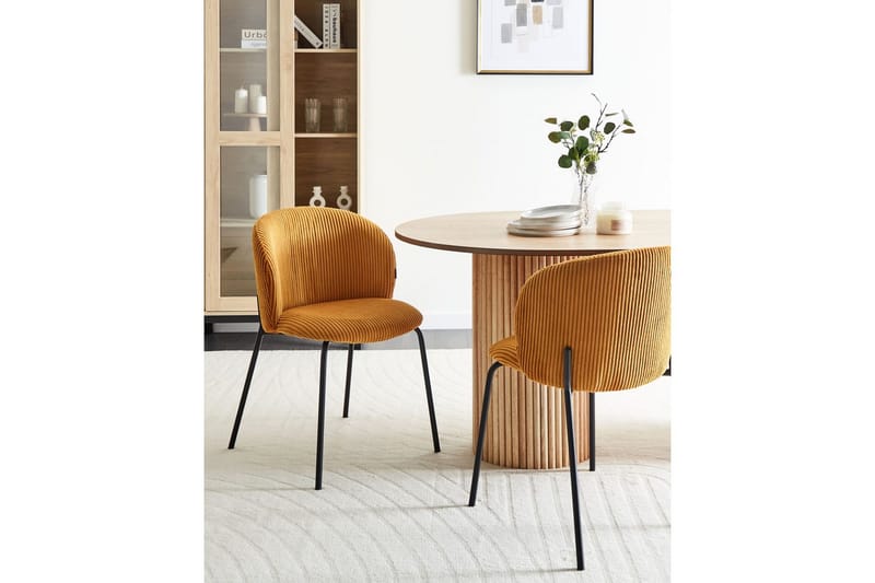 Set med 2 matstolar Miles - Orange, svart - Möbler - Matplats - Matstol & köksstol