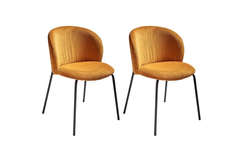 Set med 2 matstolar Miles - Orange, svart - Möbler - Matplats - Matstol & köksstol