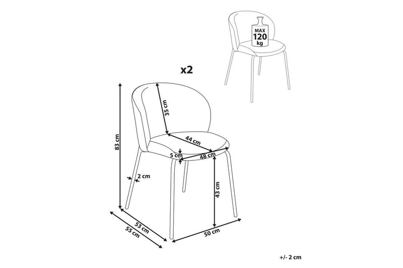 Set med 2 matstolar Miles - Vit, Svart - Möbler - Matplats - Matstol & köksstol