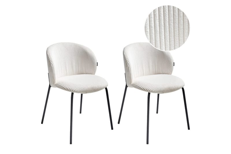 Set med 2 matstolar Miles - Vit, Svart - Möbler - Matplats - Matstol & köksstol