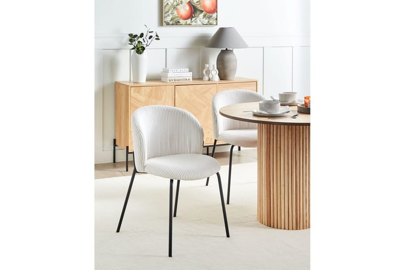 Set med 2 matstolar Miles - Vit, Svart - Möbler - Matplats - Matstol & köksstol