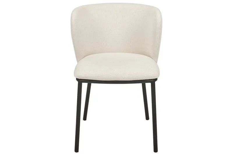 Set med 2 matstolar Mina - Beige, svart/Polyester - Möbler - Matplats - Matstol & köksstol