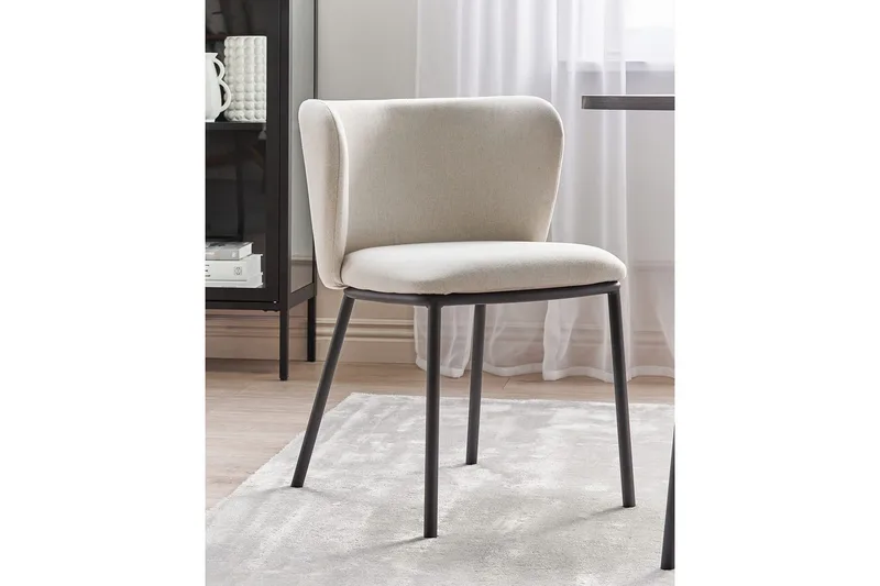 Set med 2 matstolar Mina - Beige, svart/Polyester - Möbler - Matplats - Matstol & köksstol