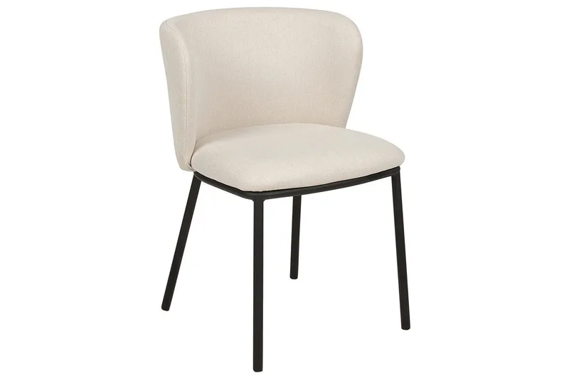 Set med 2 matstolar Mina - Beige, svart/Polyester - Möbler - Matplats - Matstol & köksstol