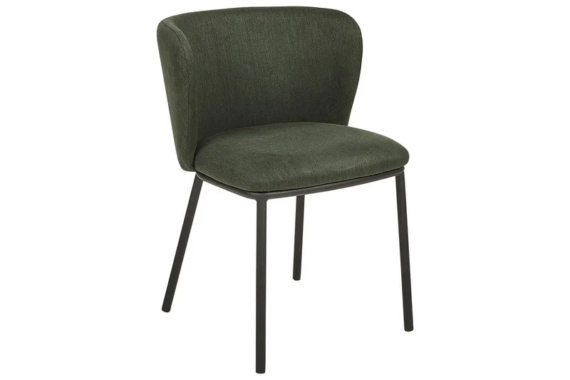 Set med 2 matstolar Mina - Grön, Svart/Polyester - Möbler - Matplats - Matstol & köksstol