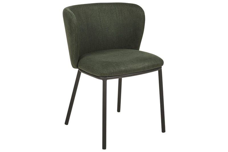 Set med 2 matstolar Mina - Grön, Svart/Polyester - Möbler - Matplats - Matstol & köksstol