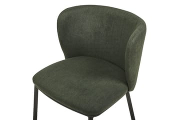 Set med 2 matstolar Mina - Grön, Svart/Polyester - Möbler - Matplats - Matstol & köksstol