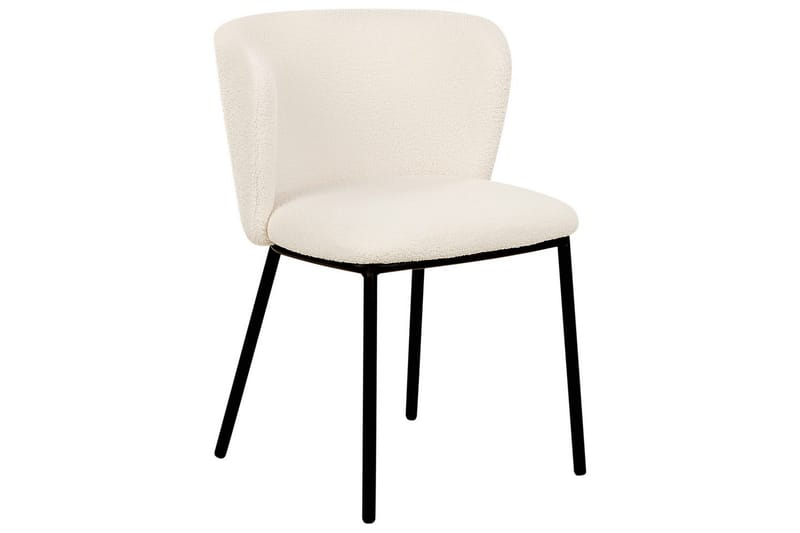 Set med 2 matstolar Mina - Vit, Svart/Bouclé - Möbler - Matplats - Matstol & köksstol