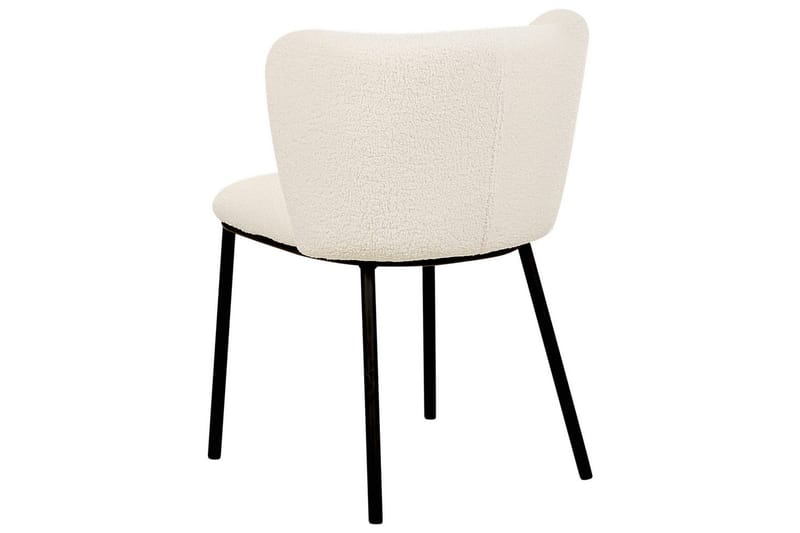 Set med 2 matstolar Mina - Vit, Svart/Bouclé - Möbler - Matplats - Matstol & köksstol