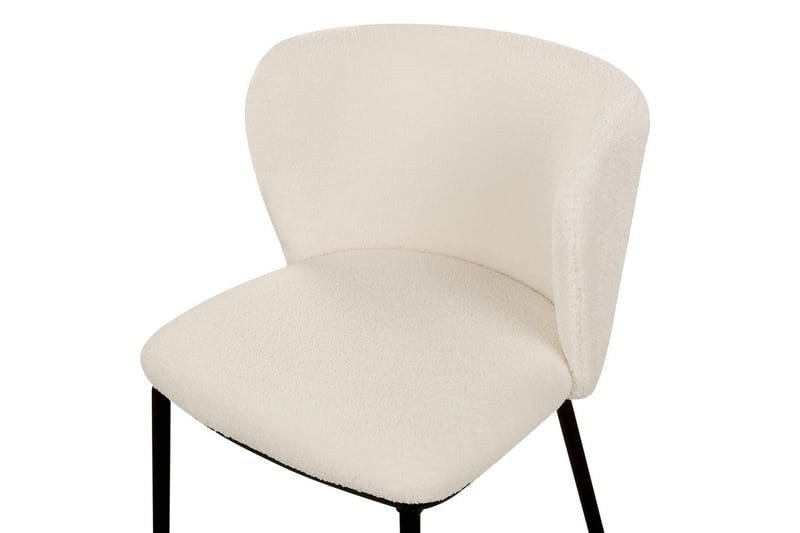 Set med 2 matstolar Mina - Vit, Svart/Bouclé - Möbler - Matplats - Matstol & köksstol
